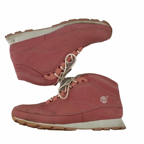 Timberland Barbie Pink Nubuck Ankle boots Leather shoes 8 - Picture 9 of 12